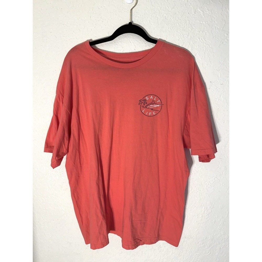 Salt Life Salty Hour Coral Graphic T-Shirt Men's XL Marlin Short Sleeve Tee